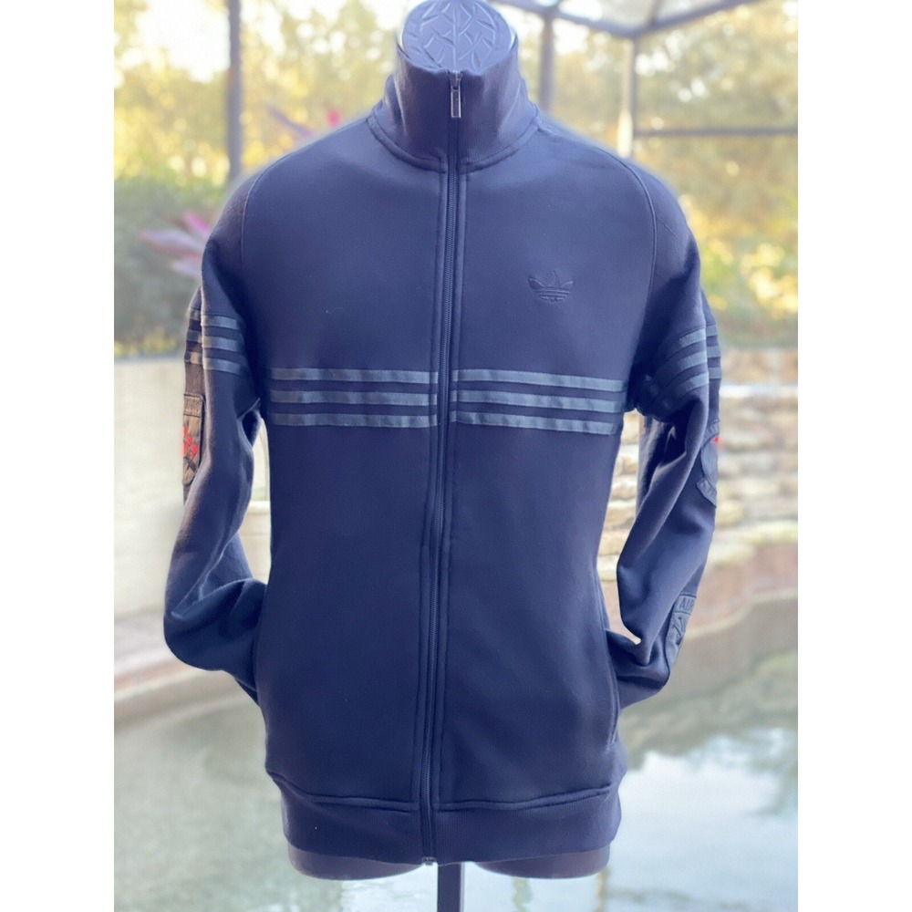 Adidas Men's Quilted Full Zip Jacket S Black/Celad Gray New with Tags